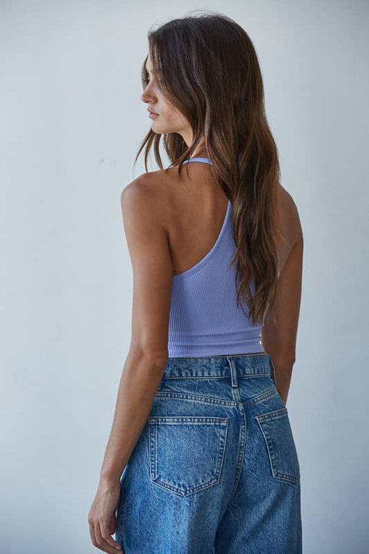 S1053 | High Quality Seamless Sleeveless Halter Neck Top