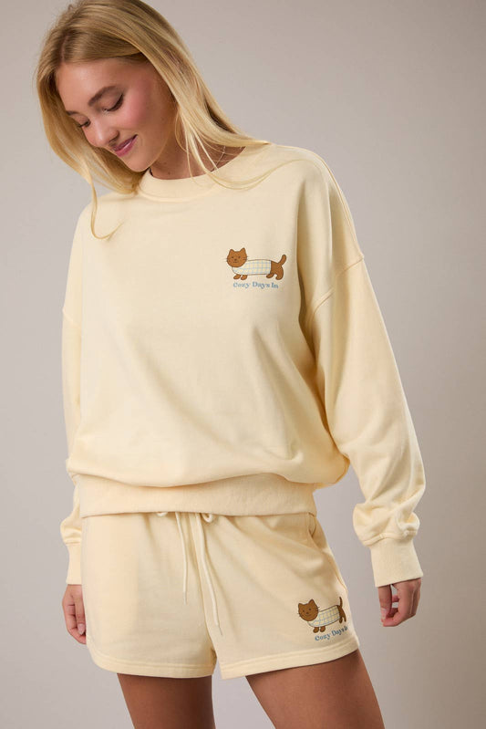 "COZY DAYS IN" Oversized Sweatshirt