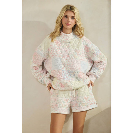 Floral Textured Lounge Shorts