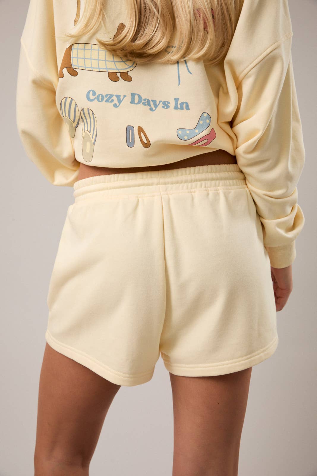 "COZY DAYS IN" Graphic Sweatshorts