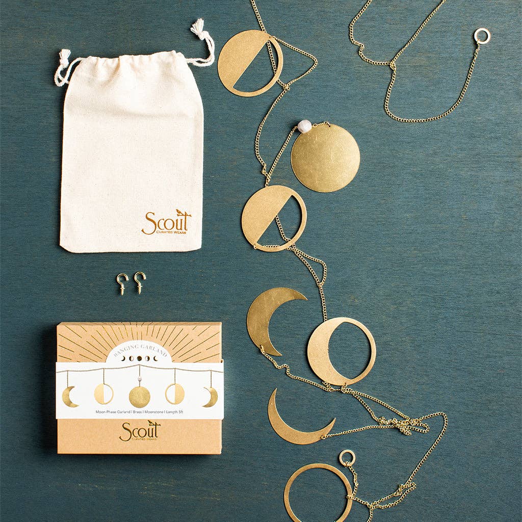 Brass Bird Wall Garland with Sunstone Accent