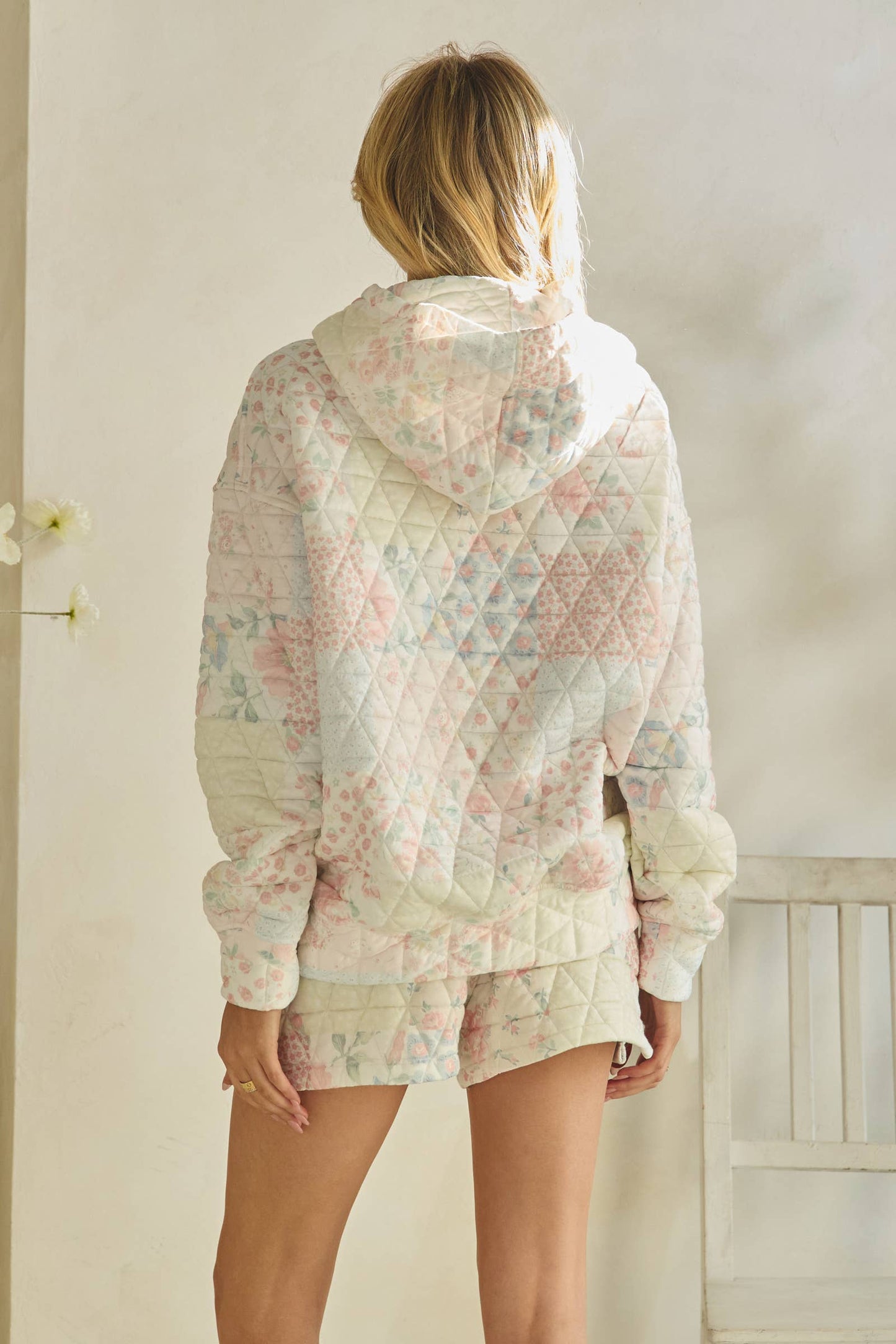 Floral Textured Oversized Hoodie